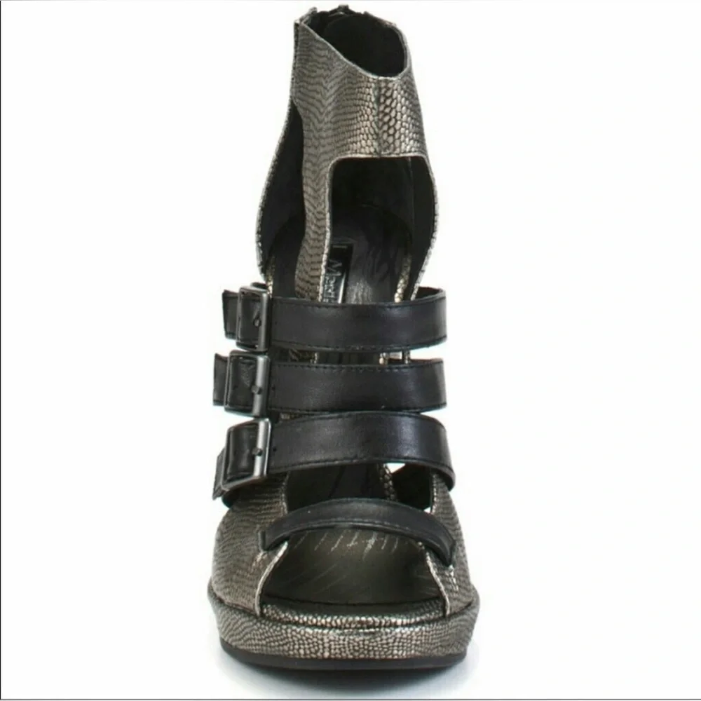 Matiko Sachs Genuine Leather Snakeskin Gladiator Sandals